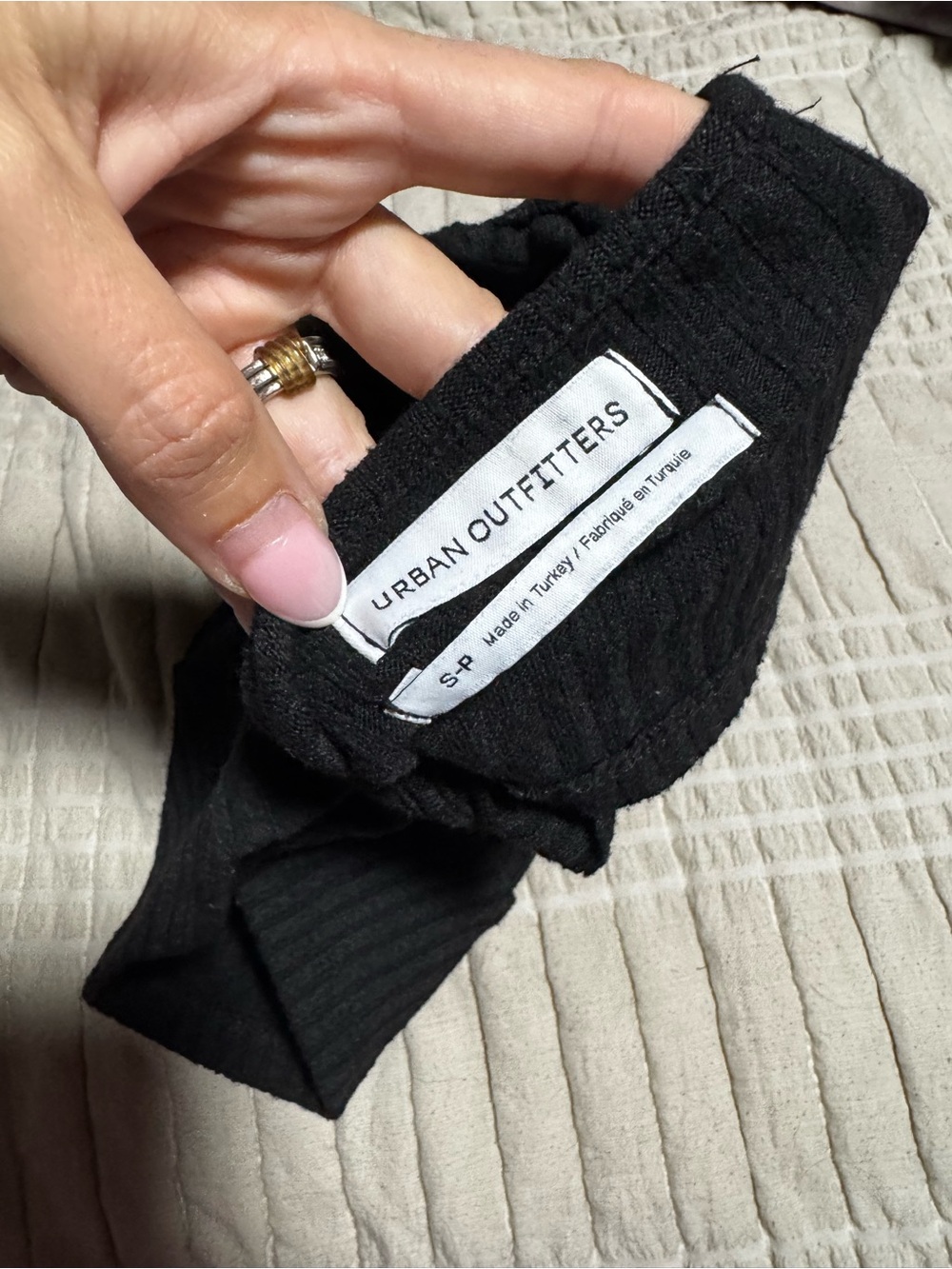 Black Ribbed Ruffle-Strap Crop Top - Picture 3 of 3